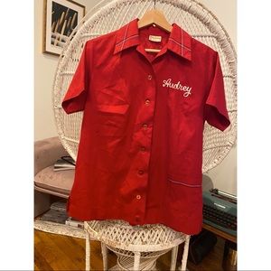 Red bowling shirt. Vintage